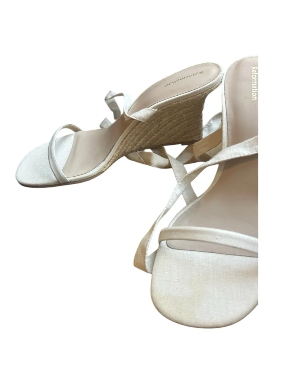NEW REFORMATION Alessa Lace-up Espadrille Wedge Heels